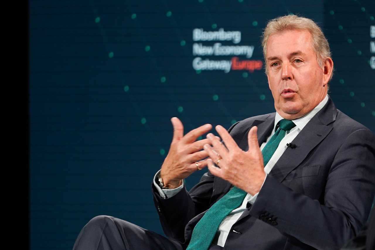 Kim Darroch, former-UK ambassador to the US, speaks on day two of the Bloomberg New Economy Gateway Europe conference near Dublin, Ireland, on Thursday, April 20, 2023. The conference is focusing on the theme of "Reglobalization"  exploring the forces transforming trade and industry, from banking to aviation and energy to semiconductors. Photographer: Paulo Nunes dos Santos/Bloomberg via Getty Images