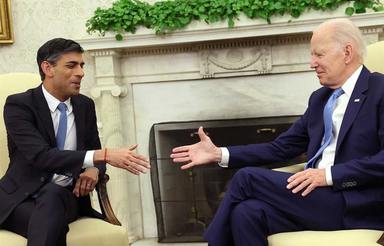 Biden says special relationship is in ‘good shape’ as he meets Rishi Sunak at White House to forge ‘economic alliance’