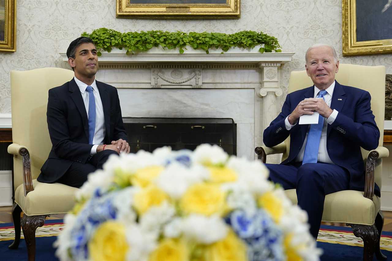 Biden says special relationship is in ‘good shape’ as he meets Rishi Sunak at White House to forge ‘economic alliance’