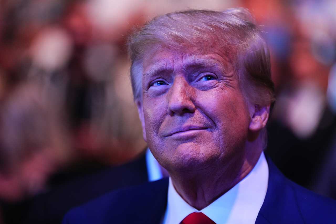 LAS VEGAS, NEVADA - JULY 08: Former United States President Donald Trump attends the UFC 290 event at T-Mobile Arena on July 08, 2023 in Las Vegas, Nevada. (Photo by Chris Unger/Zuffa LLC via Getty Images)