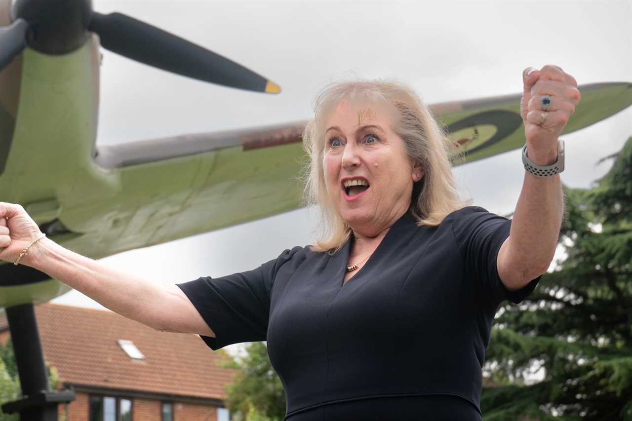 Councillor Susan Hall celebrates at the Battle of Britain Bunker in Uxbridge, west London, after being named as the Conservative Party candidate for the Mayor of London election in 2024. Picture date: Wednesday July 19, 2023. PA Photo. Photo credit should read: Stefan Rousseau/PA Wire