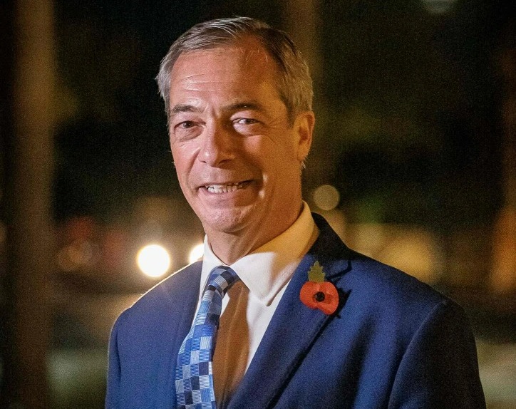 Former Member of the European Parliament Nigel Farage attends an election night watch party for Republican gubernatorial candidate for Arizona Kari Lake in Scottsdale, Arizona, on November 8, 2022. (Photo by Olivier Touron / AFP) (Photo by OLIVIER TOURON/AFP via Getty Images)