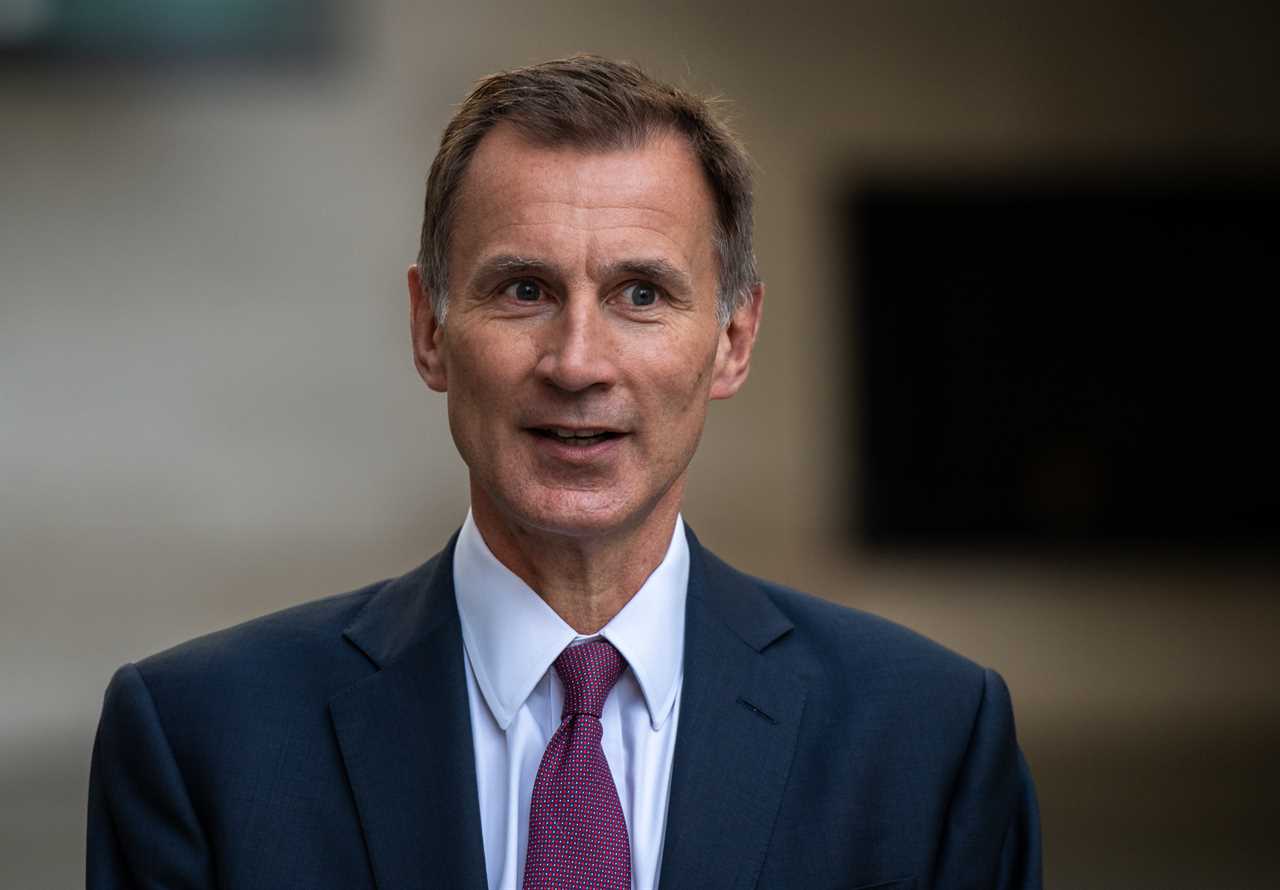 LONDON, ENGLAND - OCTOBER 15: Chancellor of the Exchequer, Jeremy Hunt, takes part in a TV interview outside BBC Broadcasting House on October 15, 2022 in London, England. Former Health and Foreign Secretary, Jeremy Hunt, was made Chancellor of the Exchequer by PM Liz Truss after she sacked Kwasi Kwarteng from the role. (Photo by Chris J Ratcliffe/Getty Images)