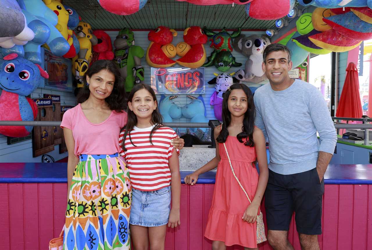 Rishi Sunak beams with wife and kids as they soak up the sun at Santa Monica Pier on California holiday