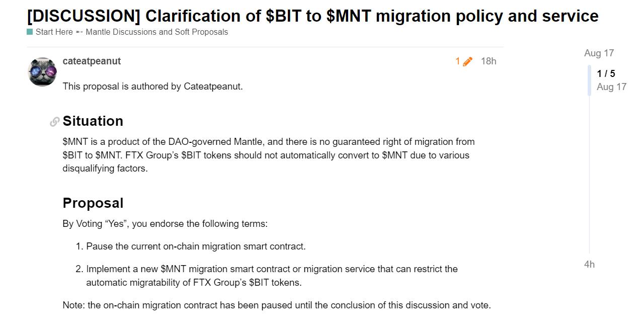 Mantle Pauses Token Migration to Prevent Conversion of $43M in BIT Tokens to MNT