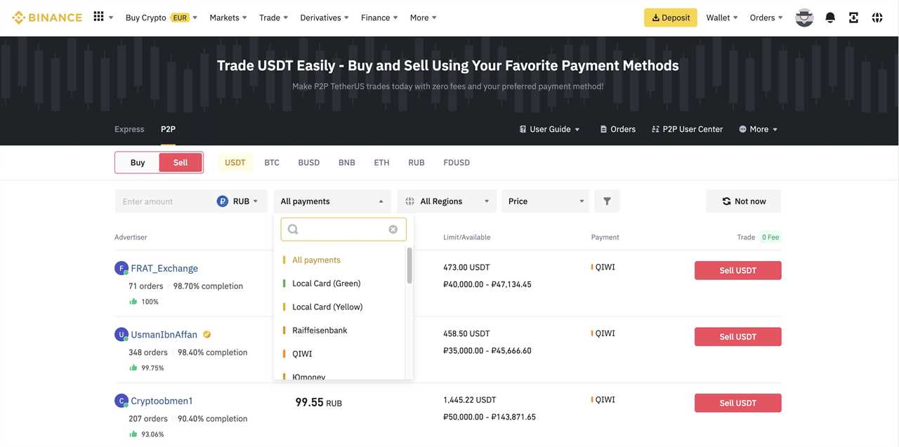 Binance's P2P Exchange in Russia Uses Color-Coded Terms for Sanctioned Banks