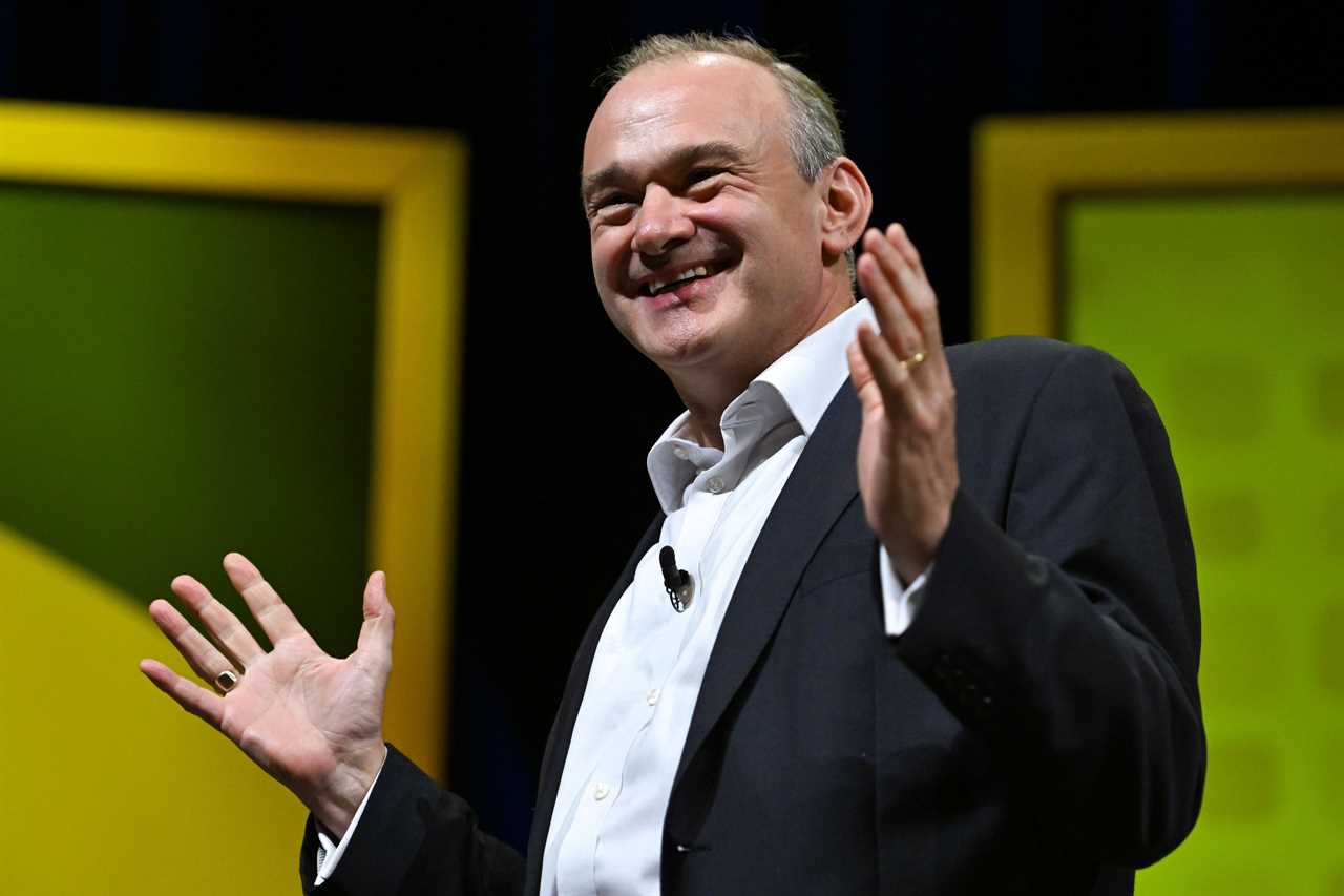 Lib Dem leader Sir Ed Davey, 57, falls out of kayak at party conference amid smear row with Labour