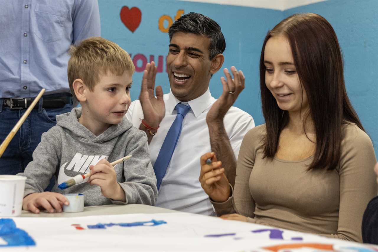 Rishi Sunak relaxes with a game of table football ahead of Conservative party conference