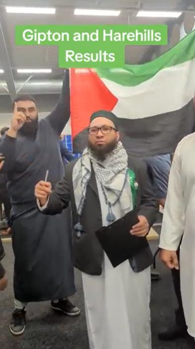Green Party councillor shouts 'Allahu Akbar' and vows to 'raise the voice of Gaza' after winning election in Leeds