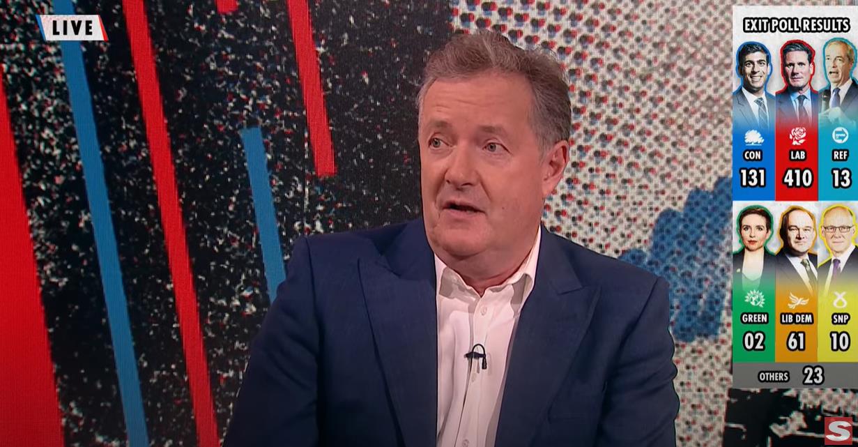 Piers Morgan describes Labour's predicted landslide as a political earthquake for the UK