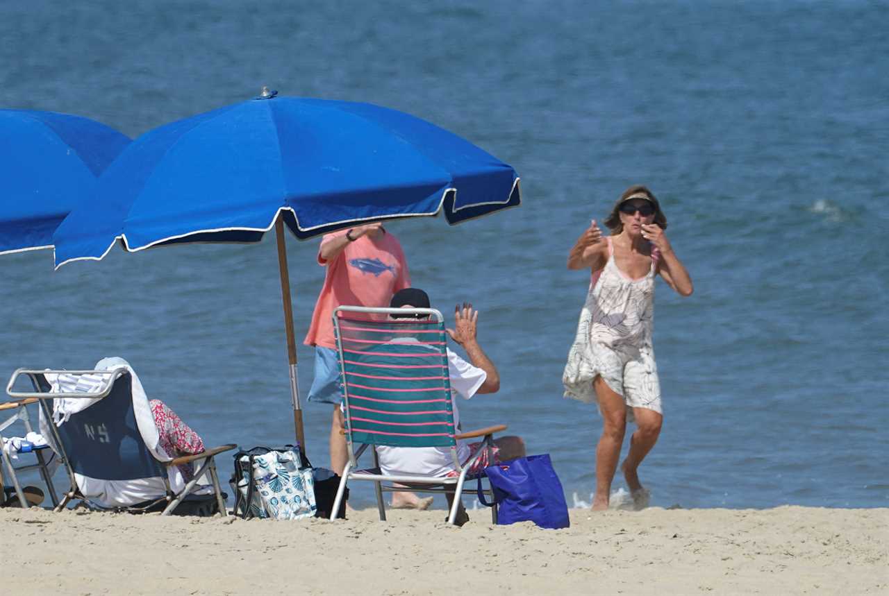 Jill Biden Watches as Woman Blows Kiss to Joe on Beach Vacation