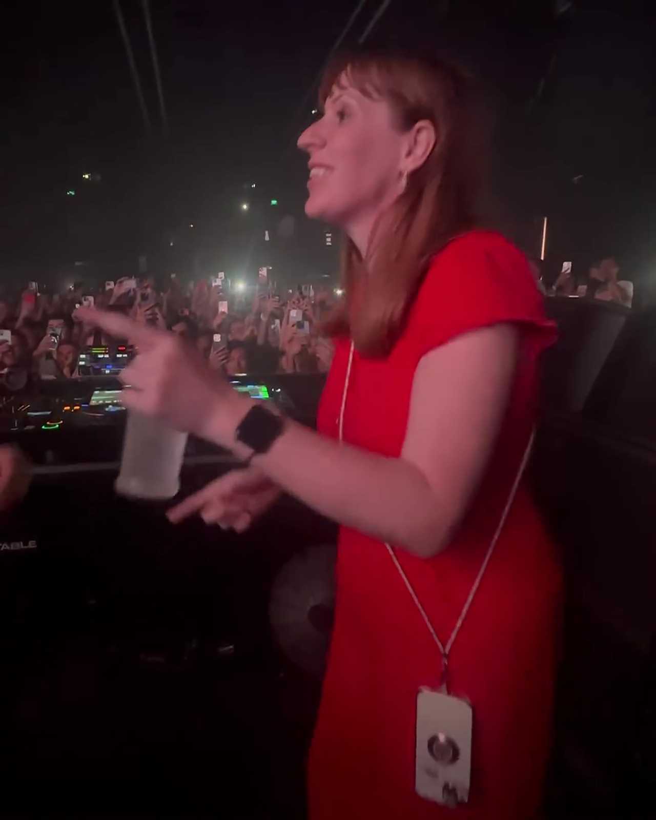 Angela Rayner spotted raving in Ibiza DJ booth as wild crowd cheers her on