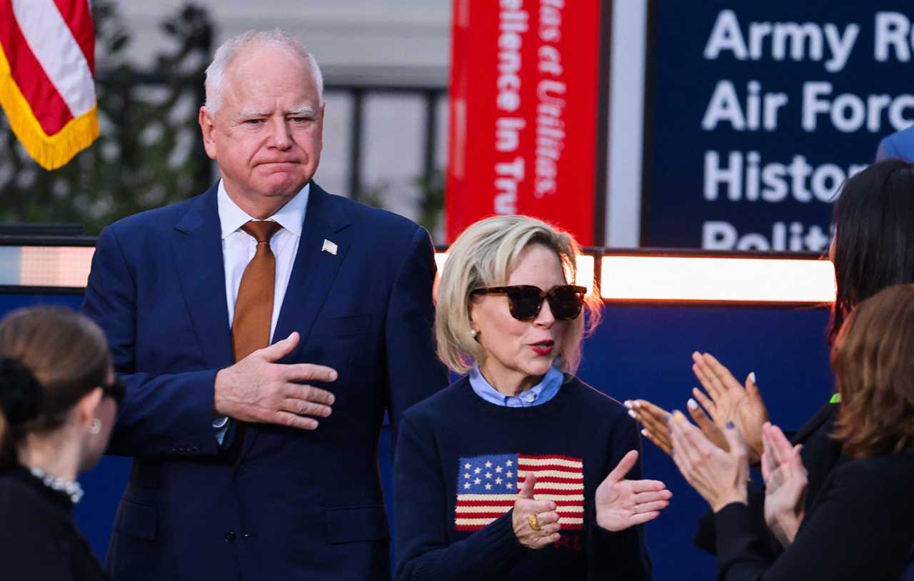 Emotional scenes as Tim Walz breaks down in tears at Kamala Harris' concession speech