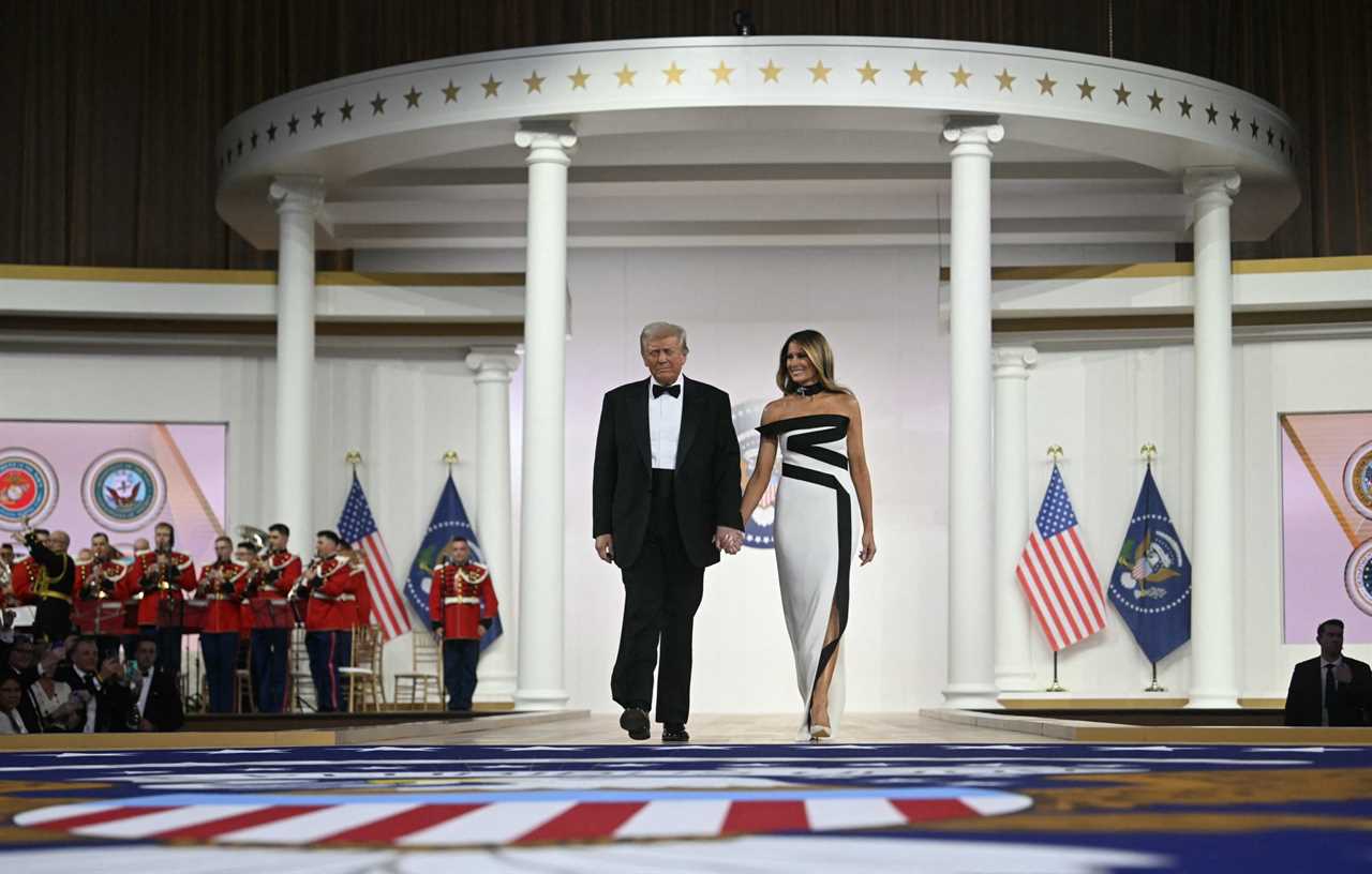 Melania Trump stuns in inauguration ball dress as Usha Vance dazzles in gown