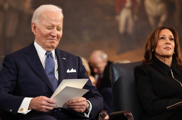 President Biden and Vice President Harris seated together