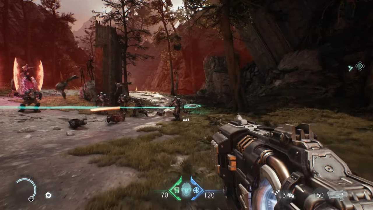 Screenshot of a first-person shooter video game.