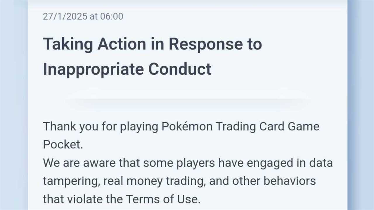 Pokémon TCG Pocket Warns Players Against Real Money Trading